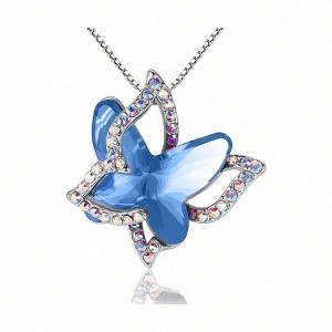 Tone Butterfly Birthstone Necklace with 18+2 Chain, Gift for Mother's Day, Birthday, Women Daughter - 1 of 4