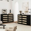 Whizmax 8 Drawer Double Dresser for Bedroom, Rattan Chest of Dressers, Modern Wooden Dresser Chest for Nursery, Living Room and Entryway - 4 of 4