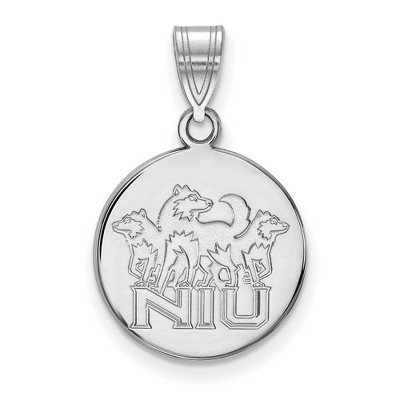 Black Bow Jewelry 14k White Gold Northern Illinois Huskies NCAA Medium Pendant