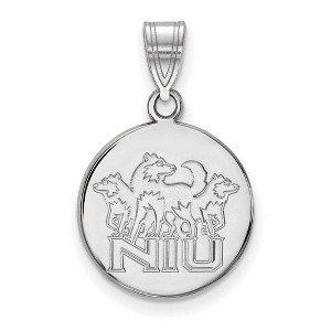 Black Bow Jewelry 14k White Gold Northern Illinois Huskies NCAA Medium Pendant - 1 of 3