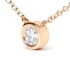 Haus of Brilliance 10K Rose Gold 1/5 Cttw Diamond Modern Bezel-Set Solitaire Pendant Necklace - 3 of 4