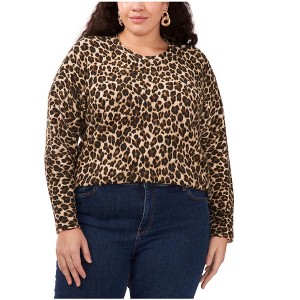 Vince Camuto Womens Elegant Leopard Print Pullover Sweater - 1 of 1