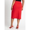 ELOQUII Women's Plus Size Stretch Midi Skirt With Slit - 4 of 4