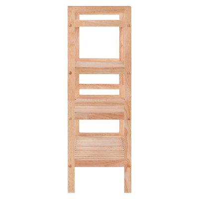 Natural Wood Stackable 4-Tier Shoe Rack
