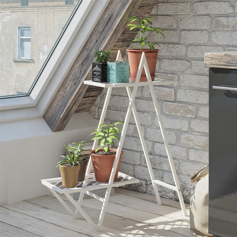 RealRooms Botanika Plant Stand with 2 Metal Shelves for Potted Flowers, 3 of 5