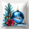 Lomsoe 4pcs Christmas Throw Pillow Covers, Contemporary Style, Zipper Closure, Festive Christmas Ball and Tree Designs, for Living Room Sofa Decor. - 3 of 4