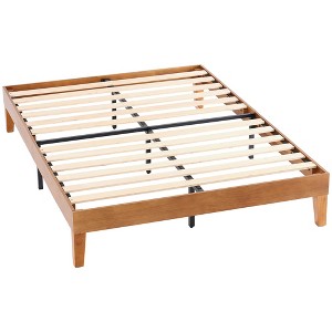 ELJGET Solid Wood Bed Frame Twin, Noise-Free Wooden Slat Support, No Box Spring Needed, Sturdy Platform Bed - 1 of 4