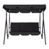 COZONY 3-Seat Black Patio Swing Chair - Adjustable Canopy & Armrests, Breathable Textilene Fabric Hanging Bench for Garden Poolside Backyard - 2 of 4