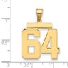 Black Bow Jewelry 14k Yellow Gold, Athletic Collection, Large Polished Number 64 Pendant - 2 of 3
