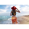 LA LEELA Womens Halloween Pareo Pirates Skull Casual Swimsuit Cover Up Sarong Mini Skirt Beach Wrap for Women One Size Short Caribbean Pirates, Red - 3 of 4