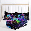 Mushroom Comforter Set, Colorful Sparkle Natural Wild Fungus Bedding Set, Botanical Plants Duvet Set, 1 Comforter with 2 Pillowcases - 3 of 4