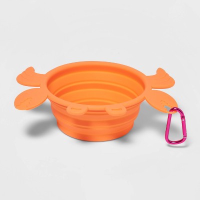 Crab Collapsible Dog Bowl with Carabiner - Pink - Sun Squad™