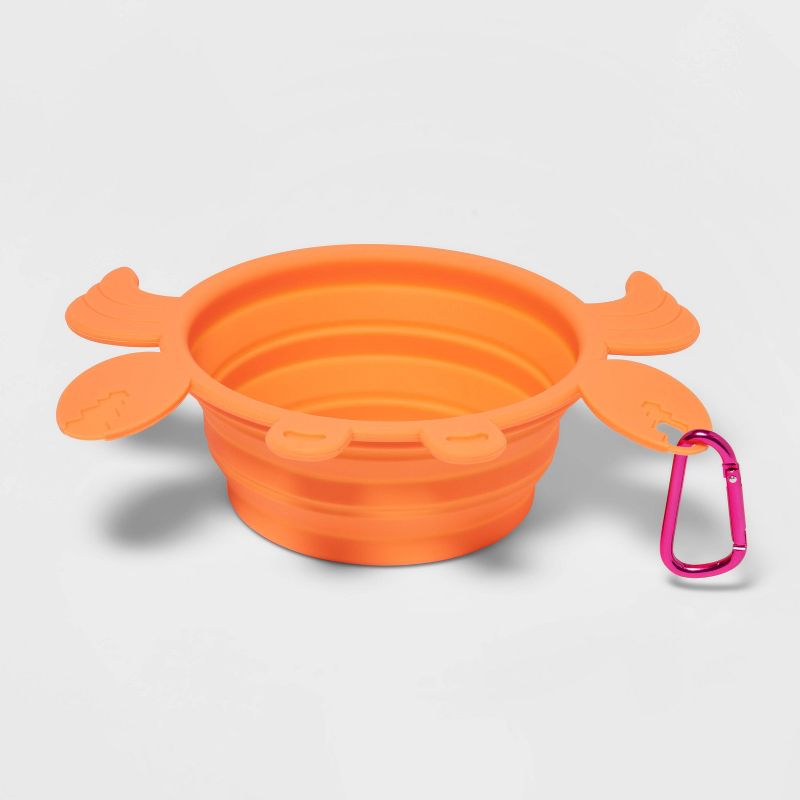 Crab Collapsible Dog Bowl with Carabiner - Pink - Sun Squad&#8482;, 1 of 5