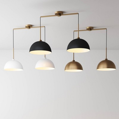 Percy Black and Gold Modern Drum Pendant Light