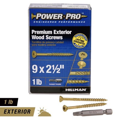 Hillman Power Pro No. 9 X 2-1/2 in. L Star Flat Head Premium Deck Screws 1 lb 100 pk