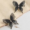 SOHI Women's Onyx Black Mesh Papillon Stud Earrings - 2 of 4