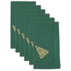 Saro Lifestyle Embr'D Christmas Tree Hemstitch Napkin (Set of 6), 20", Jasper Green - 2 of 4