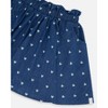 Deux par Deux Girl Printed Chambray Skort Navy Blue and White Hearts - 4 of 4