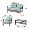 4-Piece PE Wicker Patio Furniture Set with Cushions and Metal Coffee Table, Outdoor Rattan Sofa Set for Garden, Poolside or Deck-Cuddlewood - 4 of 4