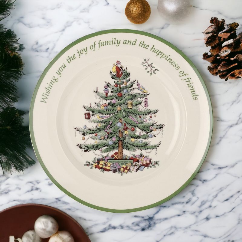 Spode Christmas Tree Round Sentiment Plate, 2 of 7