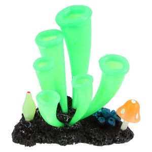 Unique Bargains Silicone Aquarium Simulation Horn Coral Fish Tank Landscape Decoration 3.39"x3.23" 1 Pc - 1 of 4