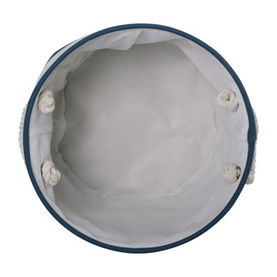 Large Navy and White Striped Collapsible Pet Storage Bin