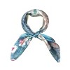 Wrapables 100% Charmeuse Silk Square Scarf Neckerchief, Roses on Aqua - image 4 of 4