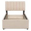 Sapphtopaz Bed Frame with Teddy Vertical Stripes LED Headboard Upholstered Platform Bed for Bedroom, Apartment - 2 of 4