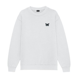 Dalix Butterfly Embroidery Relaxed Crewneck Sweatshirt Soft Fleece Fit Lounge Womens - 1 of 4