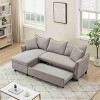 VYNXARIA 80-inch corduroy L-shaped sofa comes with two small throw pillows that can be converted into a sofa bed for storage - 2 of 4