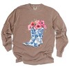 Simply Sage Market Cowboy Boots Floral Garment Dyed Long Sleeve - 2 of 4