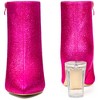 Perphy Women's Sparkly Glitter Upper Side Zipper Clear Block Heel Ankle Booties - 2 of 4