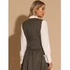 INSPIRE CHIC Women's Vintage Plaid V Neck Single Breasted Sleeveless Vest - 3 of 4