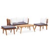 vidaXL Garden Sofa Set Natural, dark grey, white - 2 of 4
