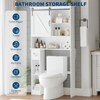 Over The Toilet Storage Cabinet, Tall Storage Cabinet with Barn Door, Toilet Paper Holder Stand, Toilet Rack for Bathroom, Restroom, Laundry, White - 3 of 4