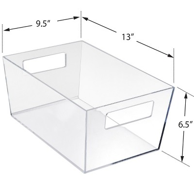 Clear XL Stackable Storage Bin with Cut-out Handles