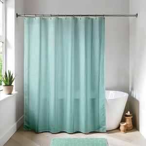 Evideco French Home Goods Extra Long Shower Curtain Liner Plastic 79"L x 71"W - 1 of 4