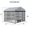 Akoasm Metal Pet Pens & Kennel & Coop With Roof For Outdoor-Black+Gray - 2 of 4