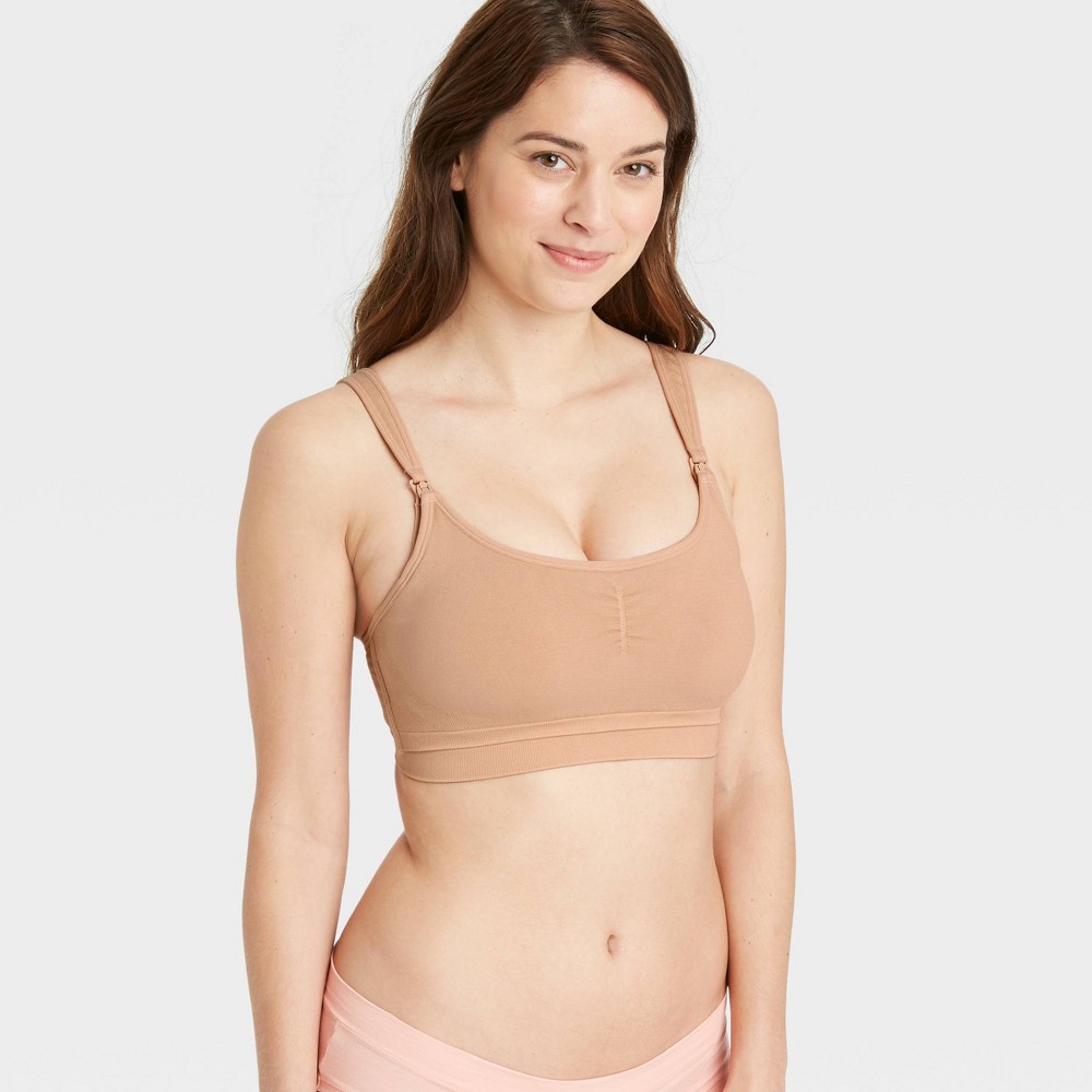 Women's All-in-One Nursing and Pumping Bra - Auden Pearl Tan M