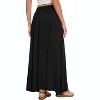 Women's 2025 Maxi A-Line Skirt - Elastic High Waist Flowy Long Skirt with Pockets Black - 3 of 4