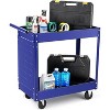 Acekool 2-Tier Rolling Tool Cart with Pegboard, 400 lbs Capacity Heavy Duty Utility Cart for Garage, Warehouse & Repair Shop - 2 of 4