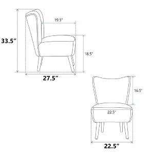 Living Room Chairs, Armless Accent Chair with Rubber Wooden Legs Modern Upholstered Corner Side Chair - 1 of 4