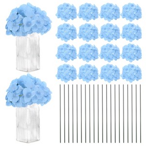 Unique Bargains Plastic Durable Realistic Reusable Silk Hydrangea Flowers with Stems for Home Decor/Wedding 9.84 In - 1 of 4