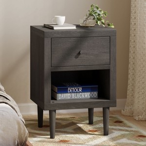 NicBex Wood Nightstand,Bedside Tables with Top Drawer and Bottom Shelf for Bedroom,Living Room - 1 of 4