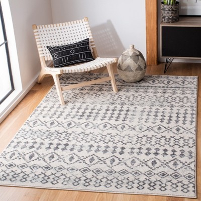 Ivory and Grey Synthetic Hand-knotted 8' x 10' Area Rug
