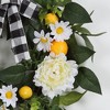 Spring Lemon Wreath for Front Door, 20In Artificial Summer Wreath with Ribbon Sunflower - 4 of 4