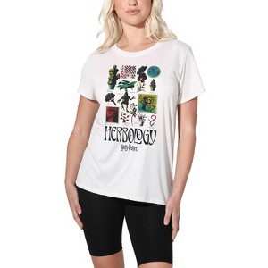 Harry Potter Herbology Textbook Women's Loose T-Shirt White - 1 of 4