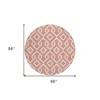 Salmon And Ivory Geometric Washable Indoor Outdoor Area Rug - 3 of 4