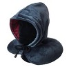 WOLF Hooded Travel Neck Pillow - Charcoal/Wine - image 3 of 4