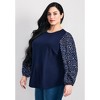 Avenue Women's Plus Size Melody Blouson Sleeve Top - image 4 of 4